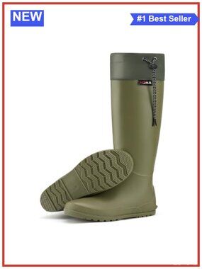 Knee High Waterproof PVC Rain Boots Adjustable Drawstring Foldable Travel